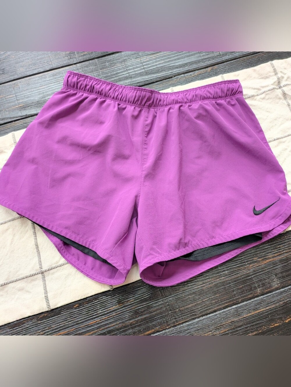 Nike Dri-Fit Purple Women's  Athletic Shorts w/Biker Shorts • Size Medium